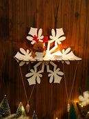 Axyaa Snowflake Storage Rack Floating Wall Shelf for Christmas Home Decoration
