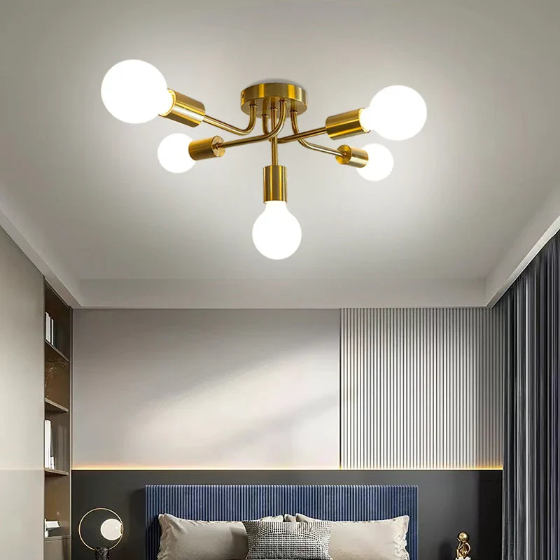 Axya Brass Ceiling Light Fixture for Modern Home Decor and Lighting