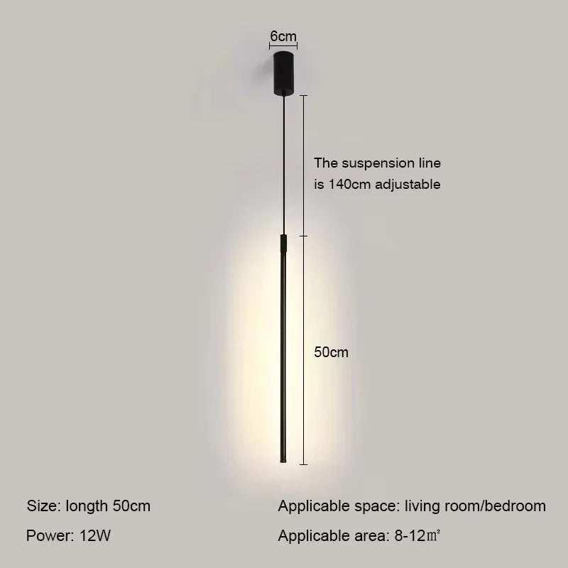 Axyaa Black Aluminum LED Pendant Light for Dining Room Bedroom Decor