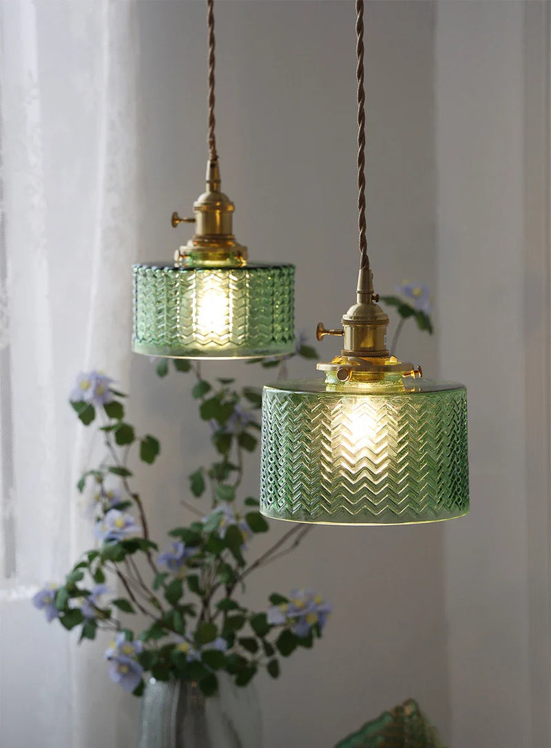 Axyaa Glass Shade Chandelier Ceiling Lamp for Bedroom Dining Room LED Hanging Light