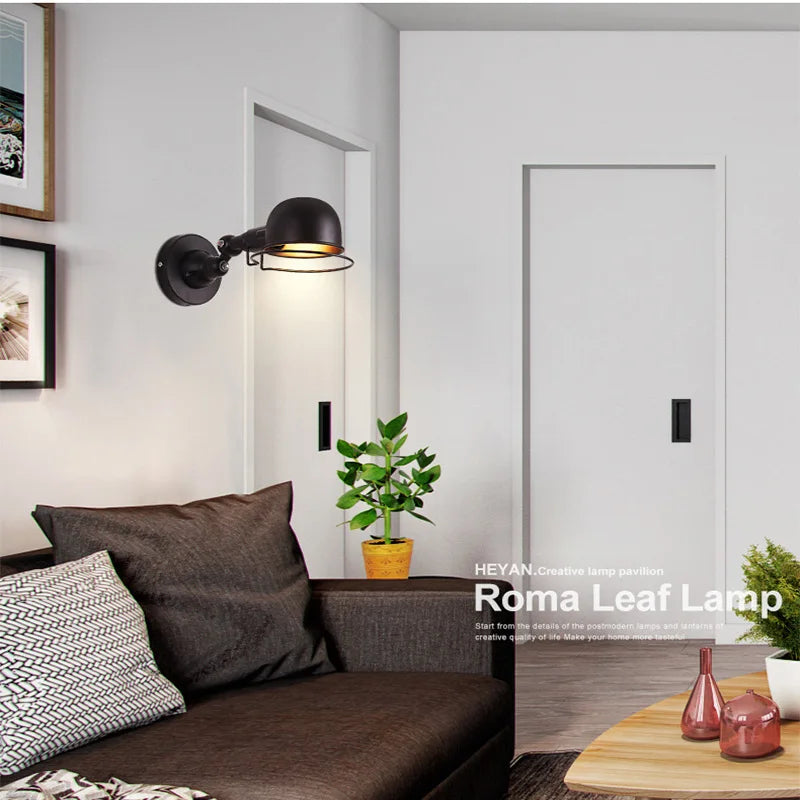 Axyaa Retro Mechanical Arm Wall Lamp - Telescopic, Double-Section, Folding, Creative, Rocker Style