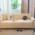 Axyaa Elastic Bubble Cloth Sofa Cover | Full Wrap | Modern Cream Series