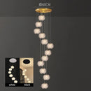 Axyaa Crystal Chandelier Stair Pendant Living Room Interior Lighting