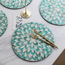 Axyaa Luxury Shell Insulated Placemat: Colorful Table Mat for Dinner Plates