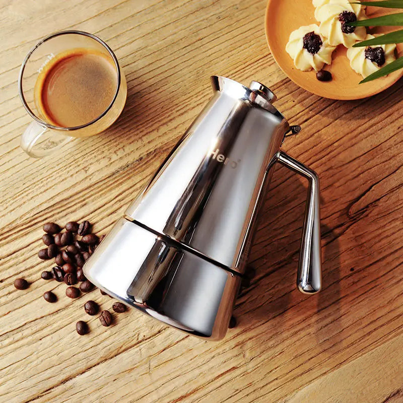 Axya Stainless Steel Moka Pot Italy Coffee Maker Induction Cooker Espresso Utensils