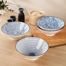 Axyaa 8-inch Ceramic Ramen Bowl with Large Horn, Household Soup Bowl