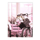 Pink Flower Balcony Tower Paris Wall Art Print by Axyaa - Nordic Canvas Painting