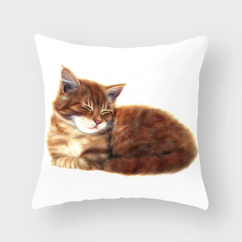 Axyaa Cat Print Pillowcase 45*45cm