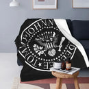 Axyaa Ramone Merch Punk Rock Flannel Blanket Vintage Throw Blankets for Home Hotel