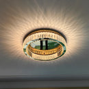Axyaa Crystal Circle Ceiling Chandelier LED Light Fixture for Home Decor