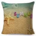 Axyaa Starfish Print Linen Pillowcase for Home & Car Decor