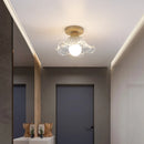 Axyaa LED Ceiling Lamp Wood Glass Modern Style Indoor Lighting Fixtures