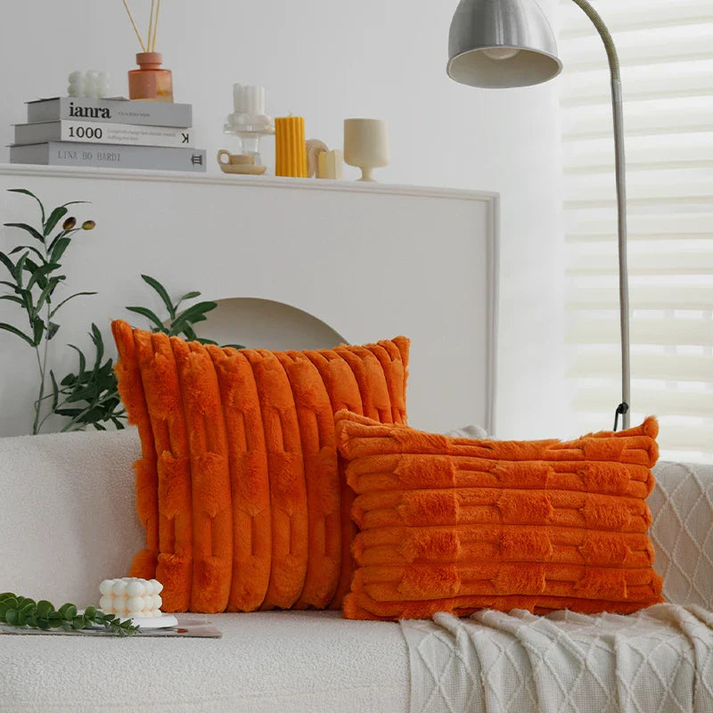 Axyaa Simulated Fur Cushion Cover 45x45cm - Soft Plush Winter Essential