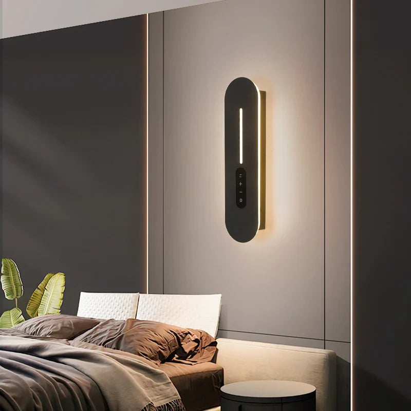Modern LED Wall Sconce Light by Axyaa for Bedroom Living Room Black Wall Lamp