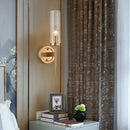 Axyaa Nordic Copper LED Wall Lamp for Bedroom Living Room Hotel Balcony