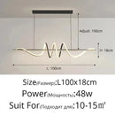 Axyaa Modern LED Dining Chandelier Linear Wavy Pendant Lights for Home Decor