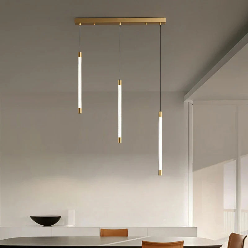 Axyaa LED Copper Staircase Chandelier for Duplex Villa Hotel Lobby Indoor Lighting