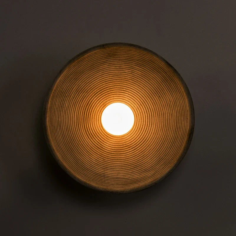 Axya Retro Round Resin Wall Sconce for Interior Decor in Bedroom, Living Room, Dining Room