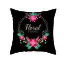 Flamingo Flower Rainforest Cushion Cover with Tropical Plant Animal Pattern by Axyaa