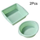 Silicone Cake Mold Tray Pans by Axyaa: Round & Square Nonstick Baking Pans