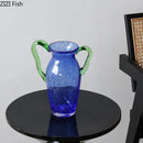 Axyaa Glass Vase Ornament Artistic Flower Vessels - Decorative Hydroponic Flower Arrangement