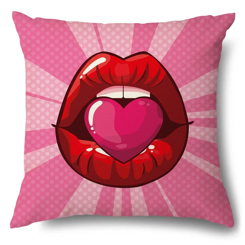 Axyaa Soft Plush POP Comic Portrait Cushion Cover - Home Decor Pillowcase