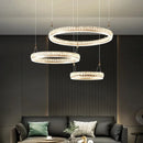 Axyaa Circular Crystal Pendant Light: Modern, Luxury, and Atmospheric for Living Room