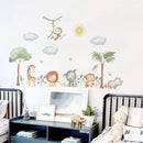 Axyaa Cute Peep Animals Elephant Giraffe Rabbit Wall Stickers for Kids Room Decoration