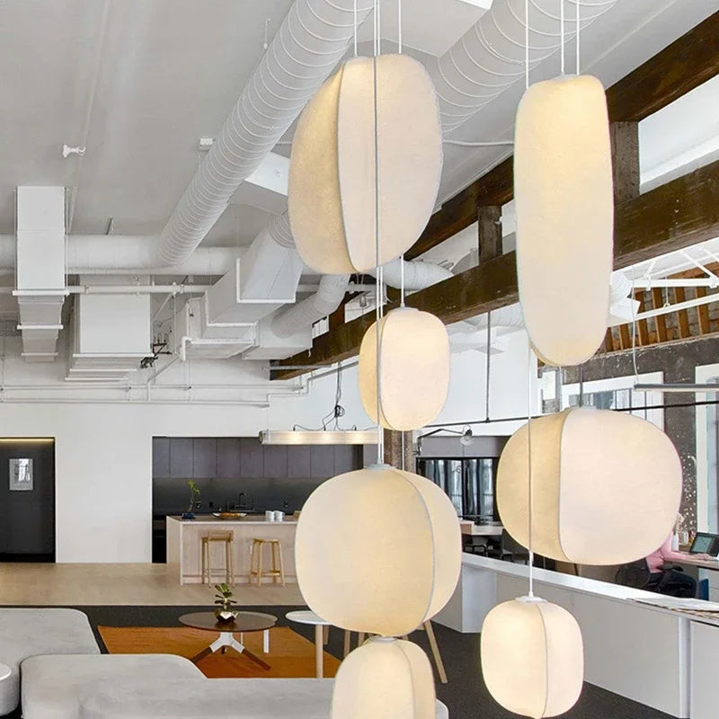 Axyaa Nordic Silk Pendant Lights Wabi Sabi Chandelier