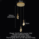 Axyaa Modern Diamond Crystal Chandelier LED Hanging Light Gold Home Decor