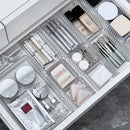 Axyaa Desk Drawer Organizers: Clear Plastic Bathroom Makeup Kitchen Storage Bins