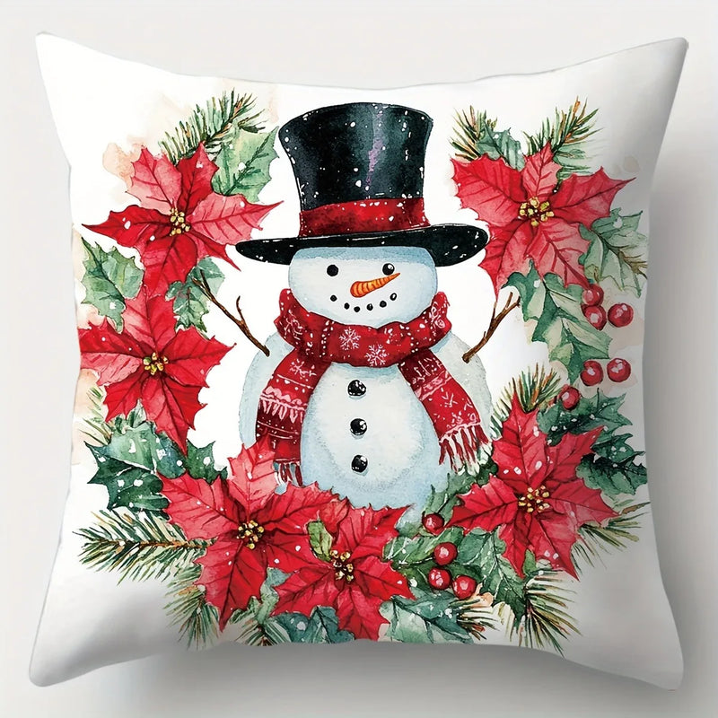 Axyaa Christmas Printed Pillow Cover Set for Festive Home Decor