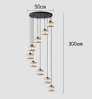 Axyaa Modern Ring Stairs LED Pendant Chandelier for Living & Dining Room Lighting