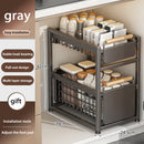 Axyaa Under Sink Organizer Rack with Sliding Drawer Shelf for Bathroom Layered Storage