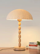 Axyaa Solid Wood Antique Style Rice Paper Table Lamp for Bedroom, Study, Living Room