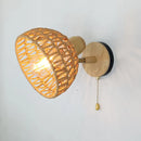 Axyaa Rattan Woven Wall Lamp for Bedroom & Bedside Mirror Lighting