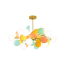 Axyaa Modern Chandelier: Macaron Warm Ceiling Light for Bedroom, Living Room, Dining Room