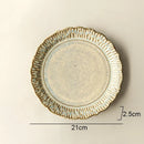 Axyaa Ceramic Dinner Plate Set - Retro Relief Steak Pasta Fish Molecular Cuisine Specialty