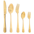 Axyaa Vintage Flower Carved Stainless Steel Cutlery Set - 5Pcs Dinnerware Kit