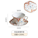 Axyaa Floral Gold Rim Coffee Mug Set