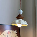 Axyaa Bell Orchid Chandelier: Modern Cream Style Bedside Pendant Light Resin Handicraft