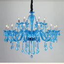 Axyaa Blue Crystal LED Chandelier for Luxe Spaces