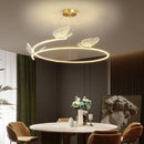 Axyaa Modern Butterfly Chandelier: Luxury Golden Circle Pendant Light for Living Room