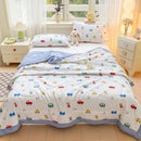 Axyaa Washed Cotton Printed Summer Quilt - Machine Washable Thin Quilt