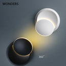 Axya Moon Chasing Wall Lamp: Aluminum Rotatable Lighting Sconces for Bedroom