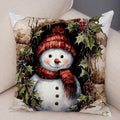 Axyaa Winter Snowman Print Pillowcase Set for Christmas Day Party Décor & Home Gift