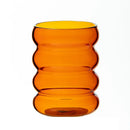 Axyaa Nordic Style Wavy Glass Tumbler Cup 340ml - Clear/Amber/Blue/Green - Drinkware 1 Piece