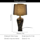 Axyaa Chinese Retro Ceramic Floor Lamp with Golden Pattern LED Light