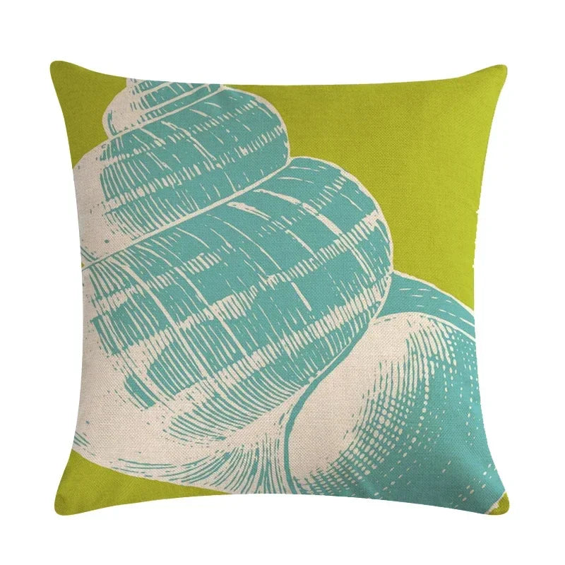 Axyaa Starfish Conch Linen Pillowcase 45*45cm