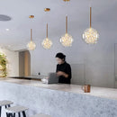Axyaa Modern LED Glass Chandelier Gold Pendant Lighting for Home Decor